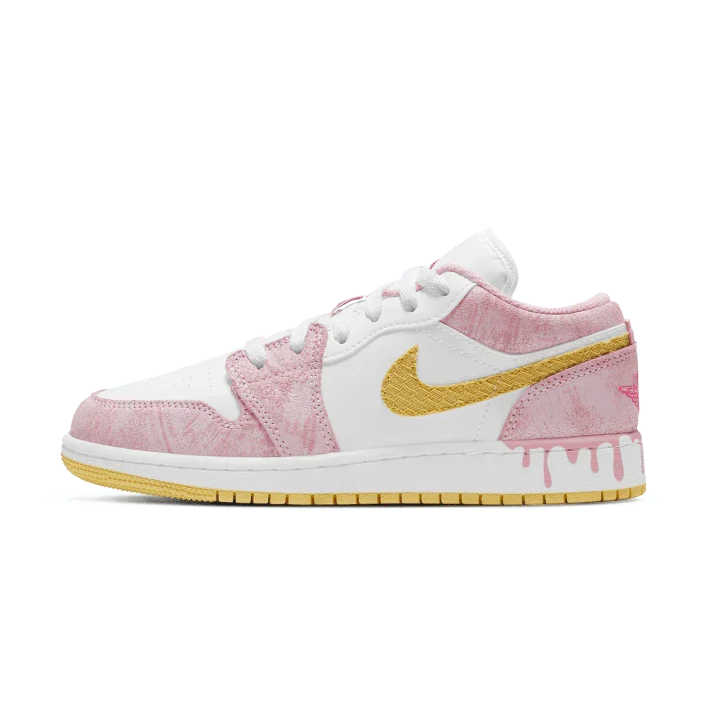 Air Jordan 1 Low SE GS "Paint Drip" - ClaoukyShoes