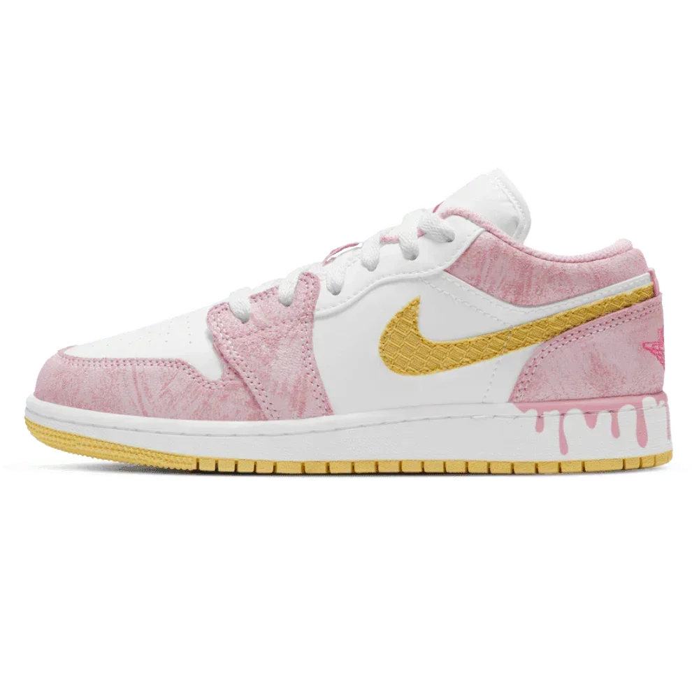 Air Jordan 1 Low SE GS "Paint Drip" - ClaoukyShoes