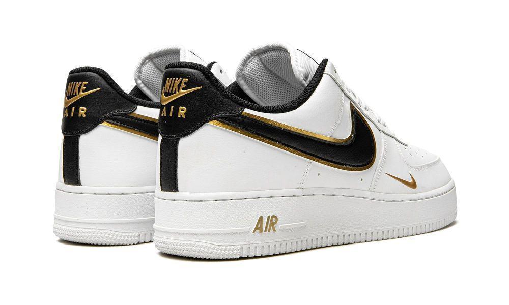 Air Force 1 '07 LV8 "Double Swoosh - White / Black / Gold" - ClaoukyShoes
