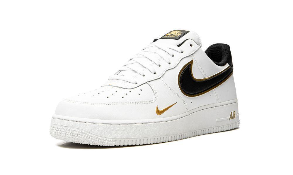 Air Force 1 '07 LV8 "Double Swoosh - White / Black / Gold" - ClaoukyShoes