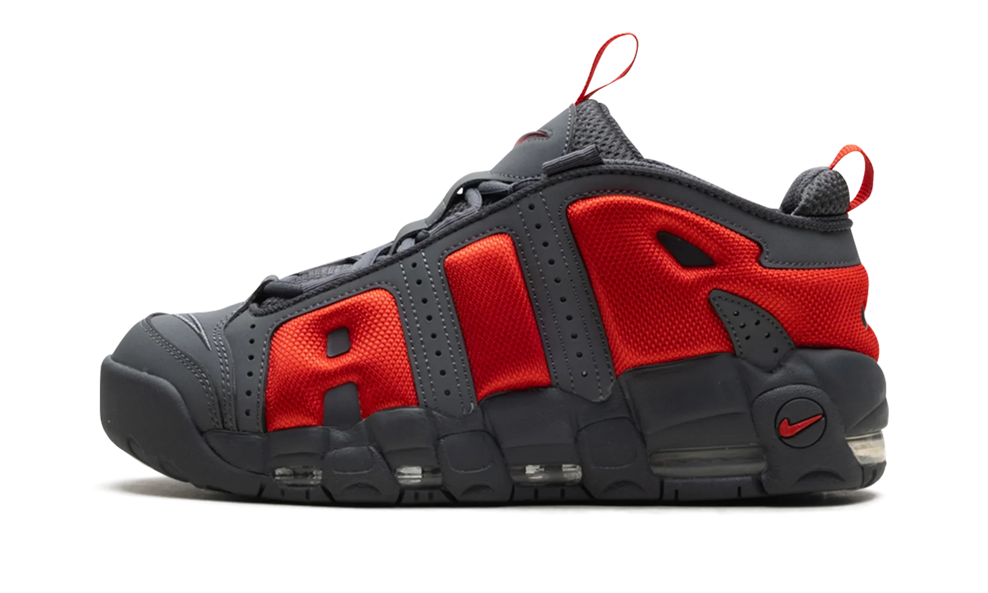 Air More Uptempo Low "Dark Grey Light Crimson"