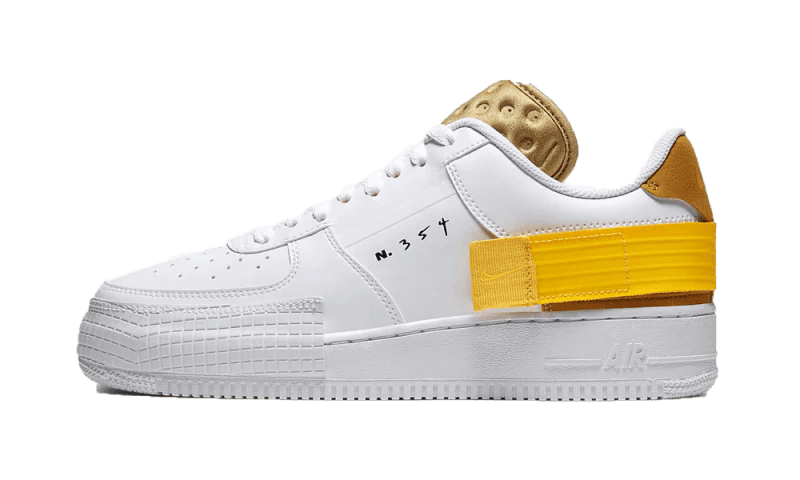 Air Force 1 Low Drop Type White Gold Yellow - ClaoukyShoes