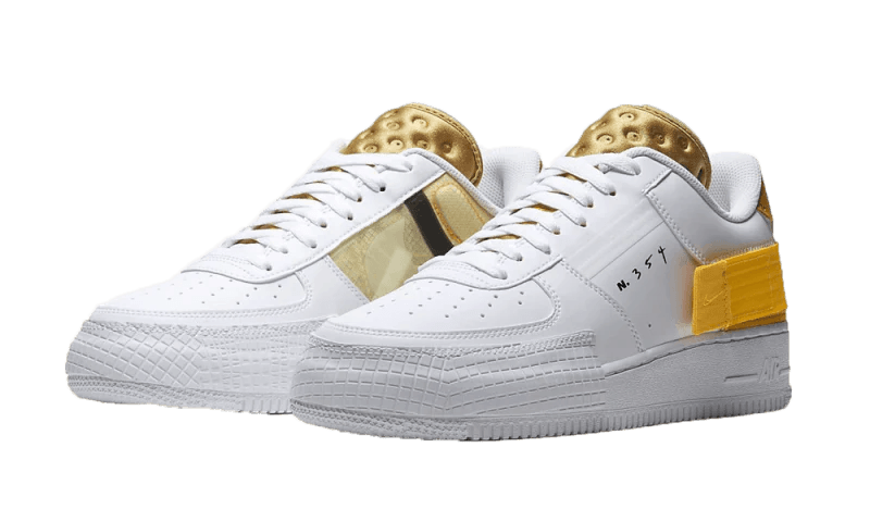 Air Force 1 Low Drop Type White Gold Yellow - ClaoukyShoes