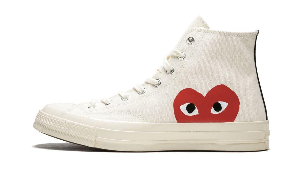 Converse Chuck 70 Hi “Comme Des Garçons / Half Heart - White ” - ClaoukyShoes