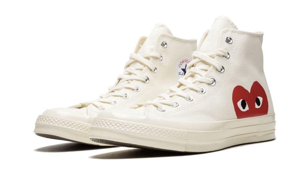 Converse Chuck 70 Hi “Comme Des Garçons / Half Heart - White ” - ClaoukyShoes