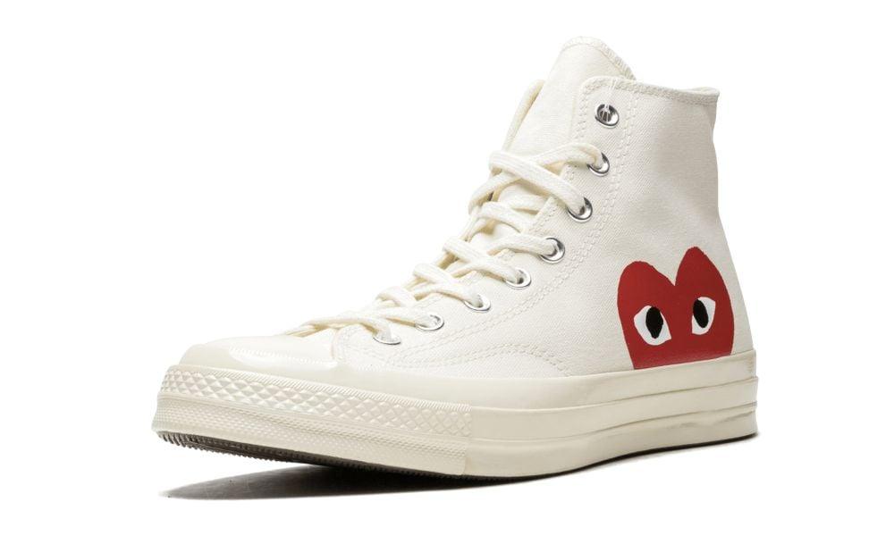 Converse Chuck 70 Hi “Comme Des Garçons / Half Heart - White ” - ClaoukyShoes