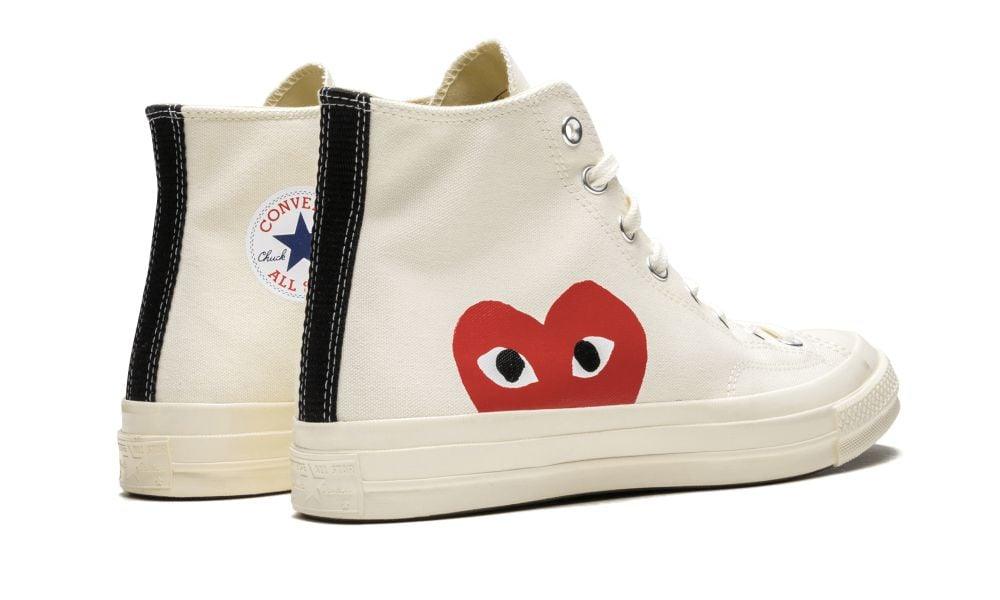 Converse Chuck 70 Hi “Comme Des Garçons / Half Heart - White ” - ClaoukyShoes