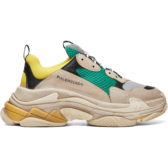 Balenciaga Triple S green/yellow - ClaoukyShoes