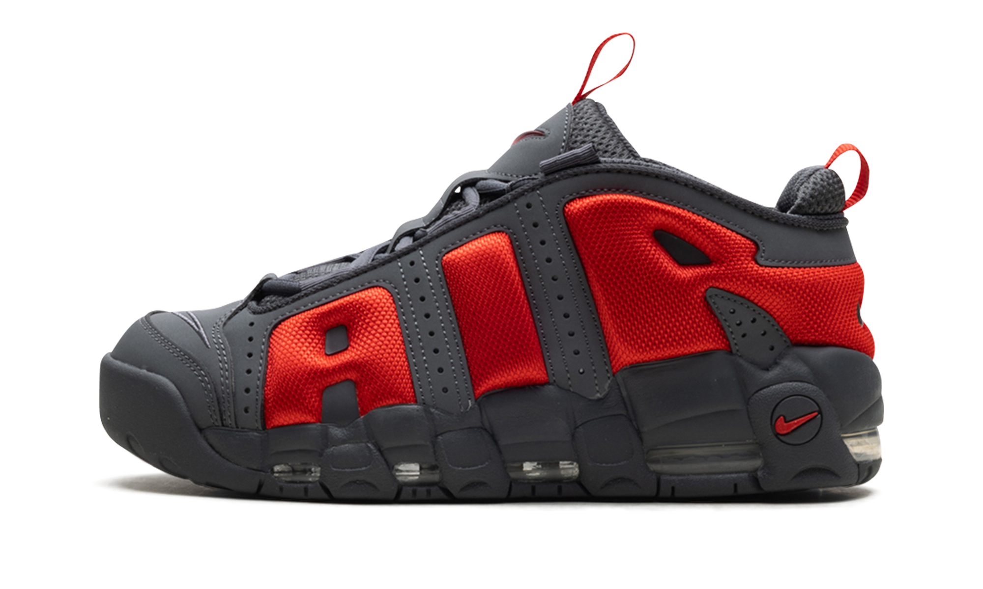 Air More Uptempo Low "Dark Grey Light Crimson"