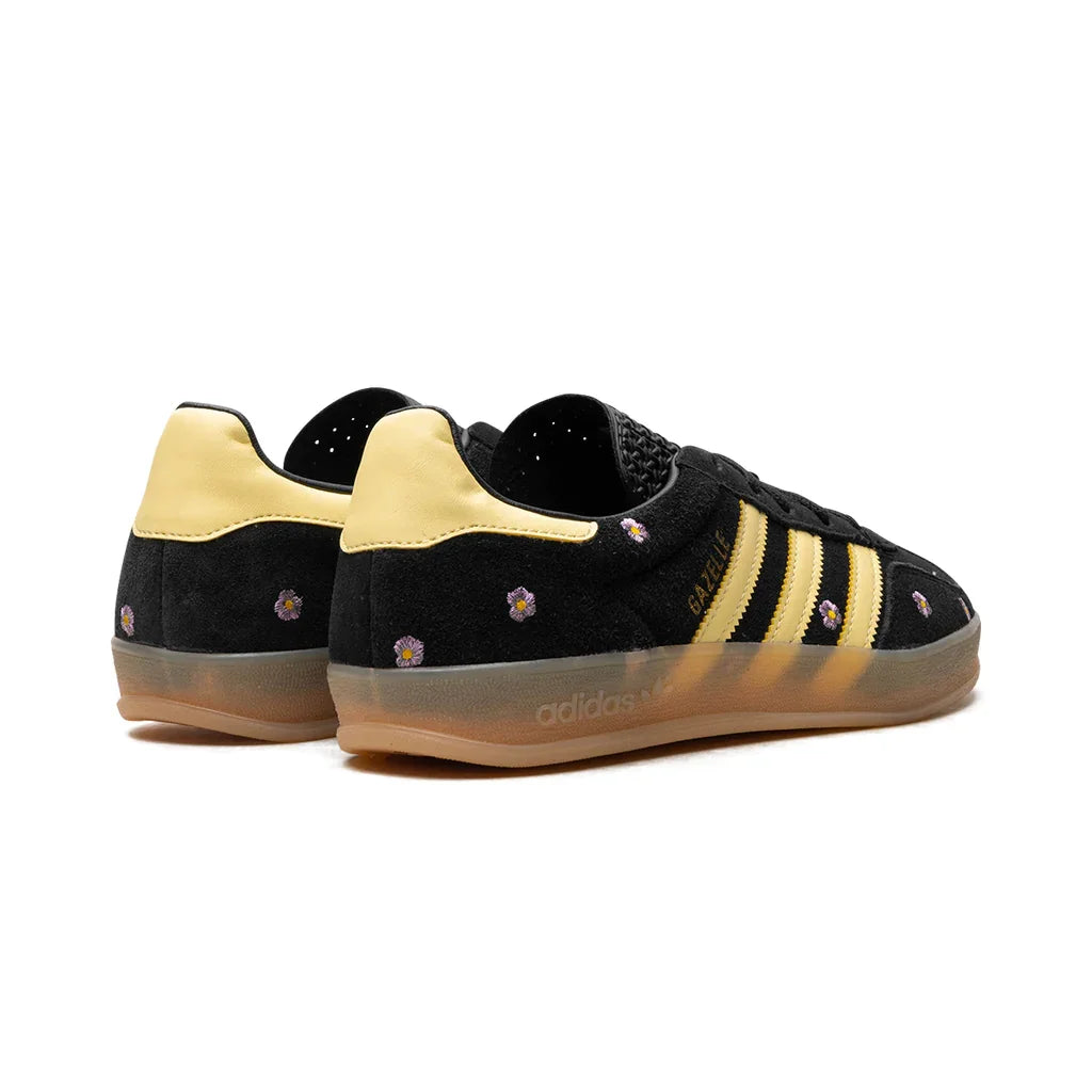 Adidas Gazelle Indoor "Core Black Almost Yellow Floral" - ClaoukyShoes