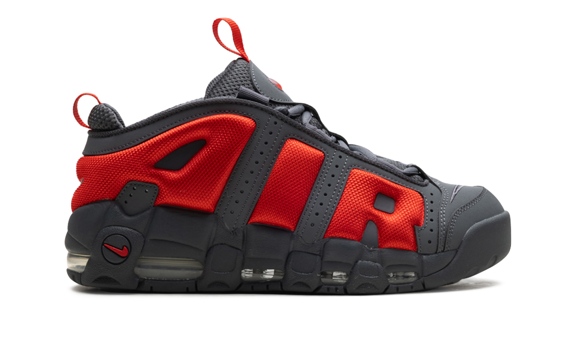 Air More Uptempo Low "Dark Grey Light Crimson"