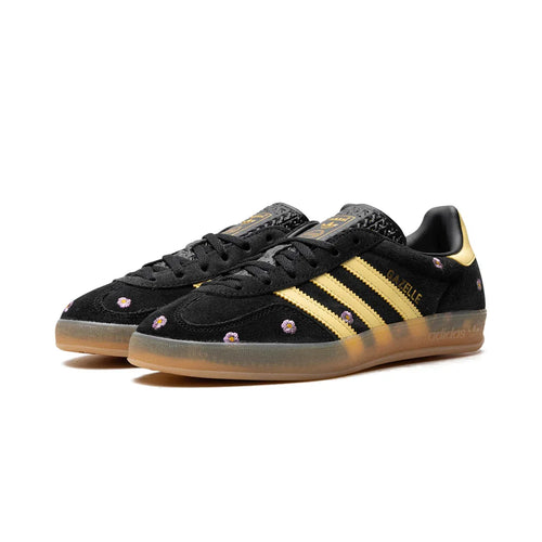 Adidas Gazelle Indoor "Core Black Almost Yellow Floral" - ClaoukyShoes