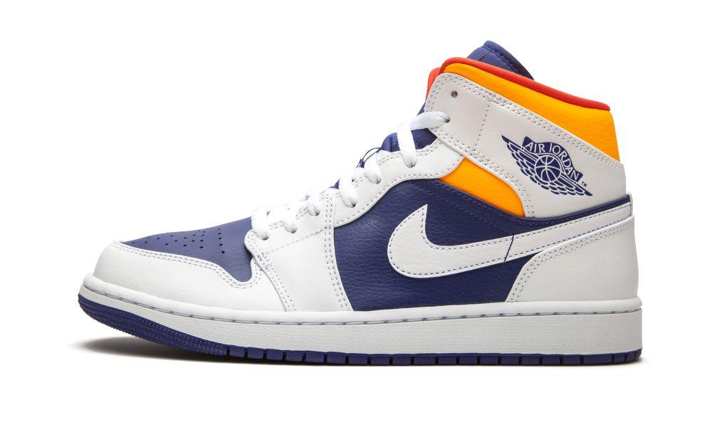 AIR JORDAN 1 MID "Royal Blue / Laser Orange" - ClaoukyShoes