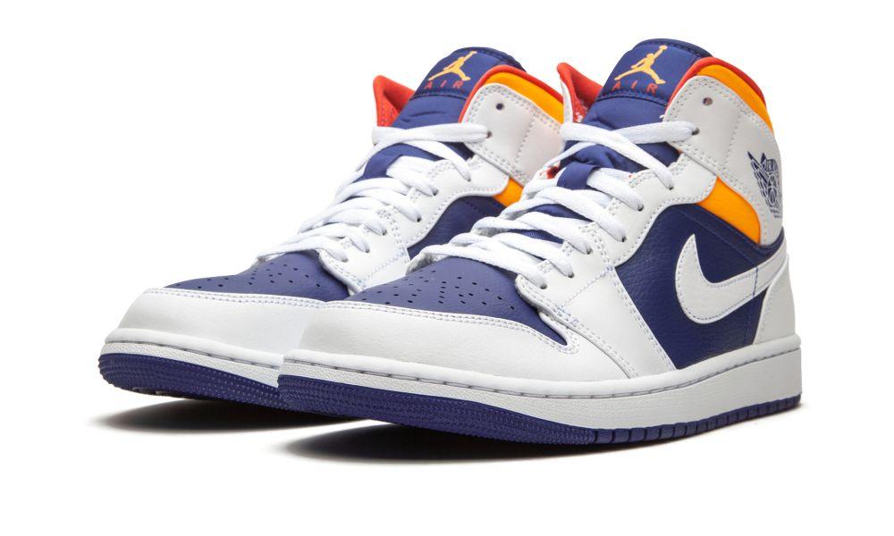 AIR JORDAN 1 MID "Royal Blue / Laser Orange" - ClaoukyShoes