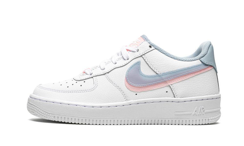 AIR FORCE 1 LV8 GS "Double Swoosh - White / Blue / Pink" - ClaoukyShoes