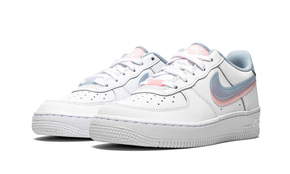 AIR FORCE 1 LV8 GS "Double Swoosh - White / Blue / Pink" - ClaoukyShoes