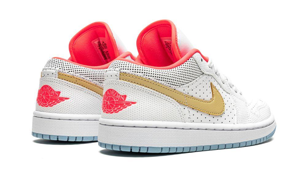 WMNS AIR JORDAN 1 LOW SE "White / Sesame / Flash Crimson" - ClaoukyShoes