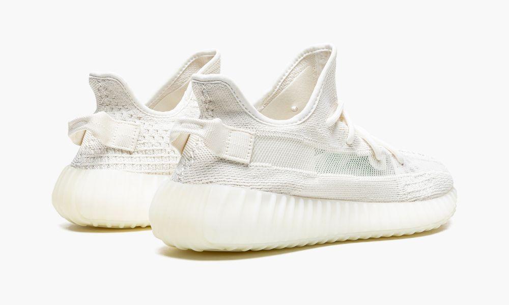 Baskets blanches tendance en maille avec semelle épaisse, vue arrière et latérale