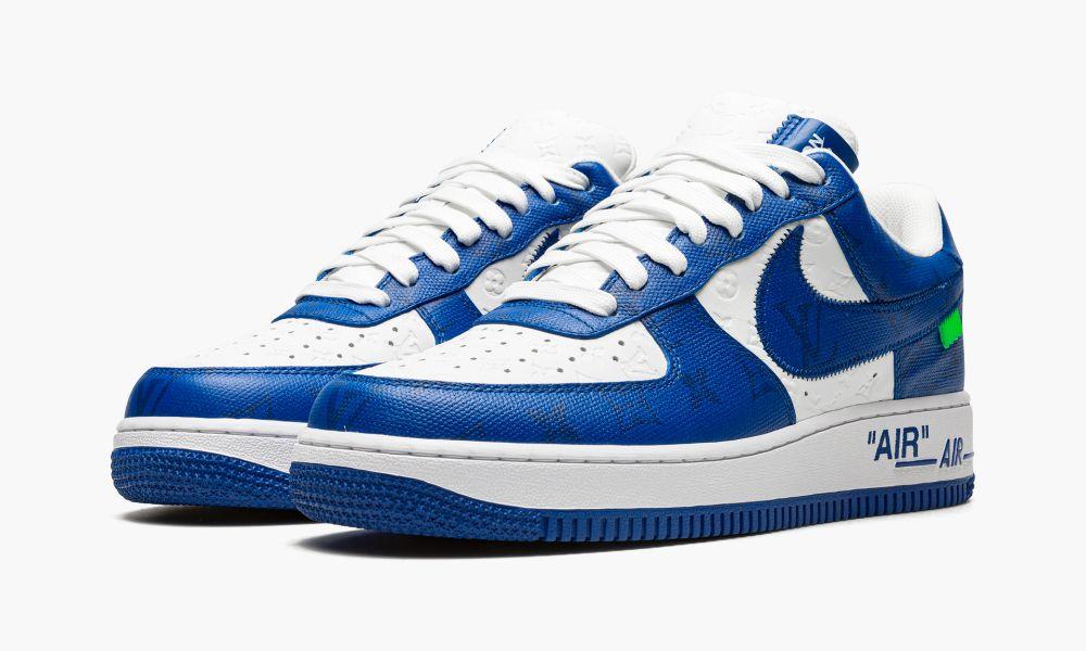 LOUIS VUITTON AIR FORCE 1 LOW "Virgil Abloh - White/Blue" - ClaoukyShoes