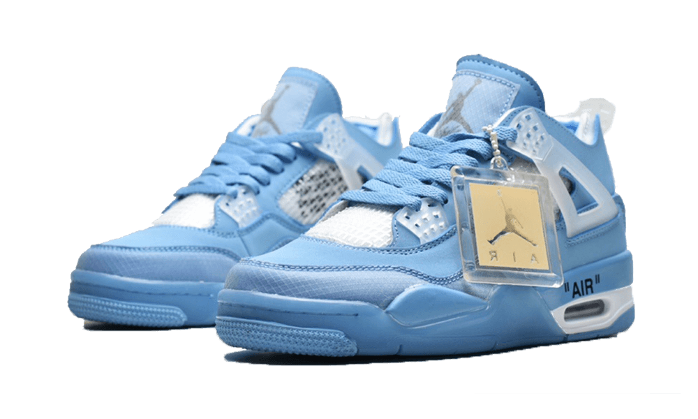 Air Jordan 4 Retro Off-White Blue - ClaoukyShoes