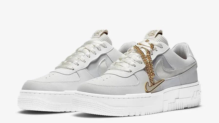 Air Force 1 Pixel Grey Gold Chain - ClaoukyShoes